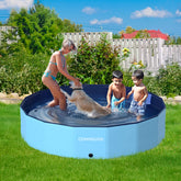 COMMOUDS Foldable Dog Pool, Collapsible Hard Plastic Dog Kiddie Swimming Pool, Portable Pet Bath Tub Wading Pool for Kids and Puppy Small Medium Large Dog